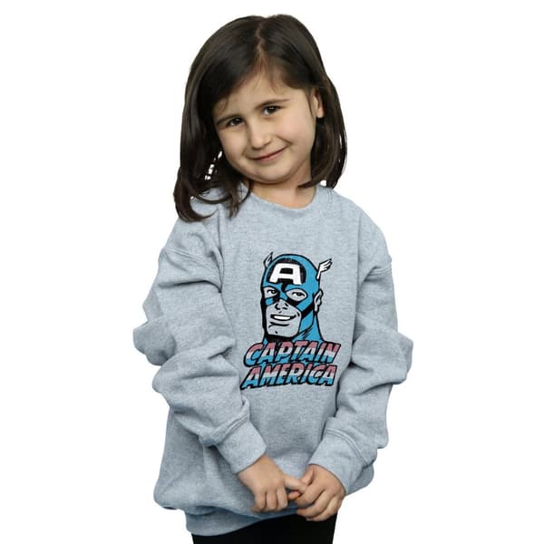 Marvel Girls Captain America Distressed Sweatshirt