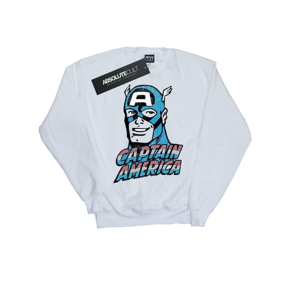 Marvel Girls Captain America Distressed Sweatshirt