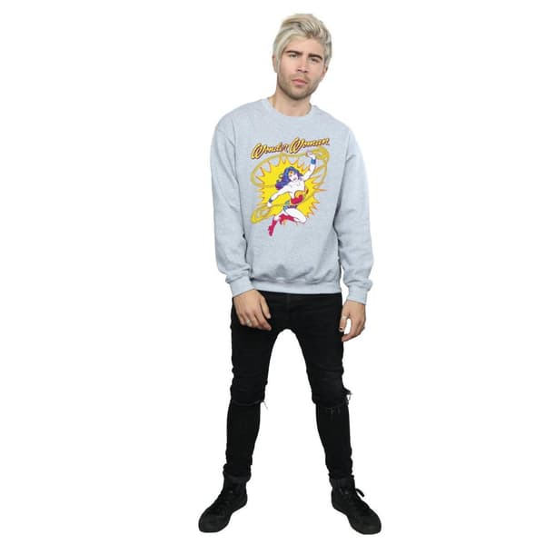 DC Comics Mens Wonder Woman Leap Sweatshirt