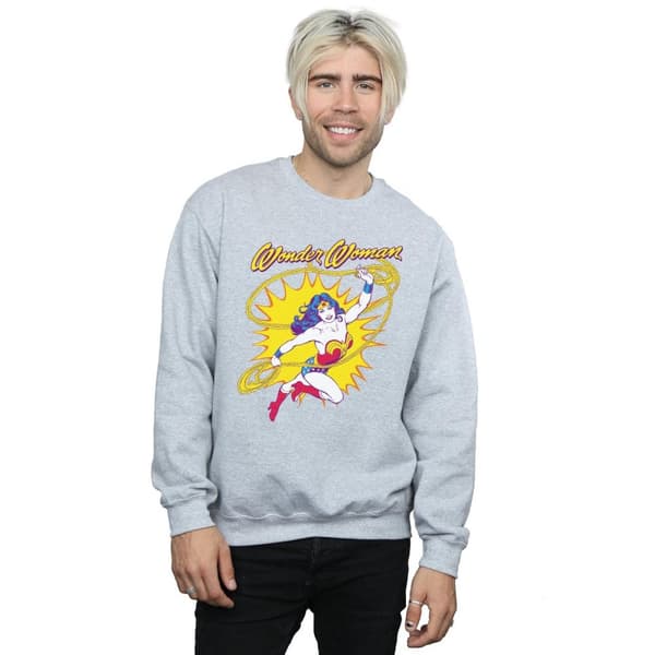 DC Comics Mens Wonder Woman Leap Sweatshirt