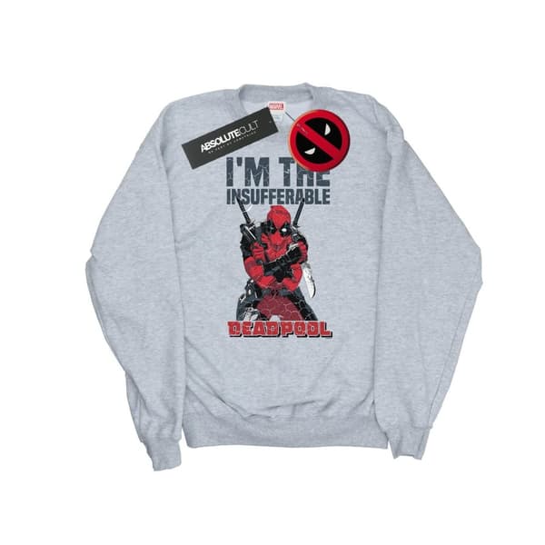 Marvel Mens Deadpool I´m The Insufferable Sweatshirt Sports Grey M