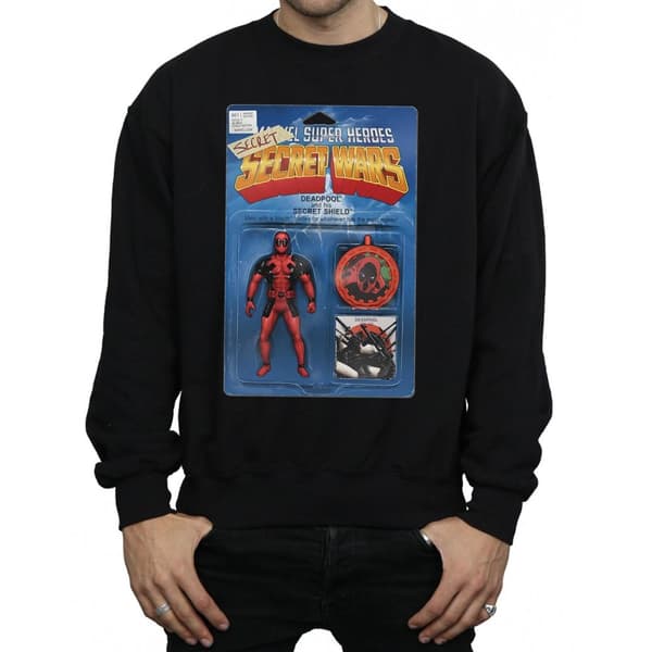 Marvel Mens Deadpool Secret Wars Action Figure Sweatshirt