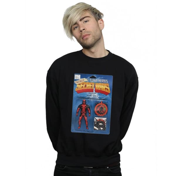 Marvel Mens Deadpool Secret Wars Action Figure Sweatshirt