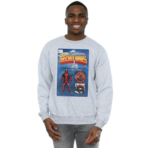 Marvel Mens Deadpool Secret Wars Action Figure Sweatshirt