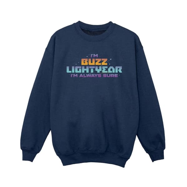 Disney Boys Lightyear Always Sure Text Sweatshirt Navy Blue 9-11 Years