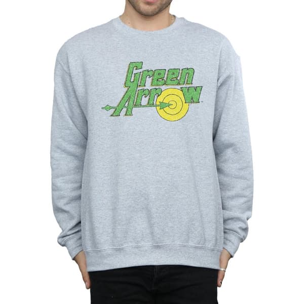 DC Comics Mens Green Arrow Crackle Logo Sweatshirt