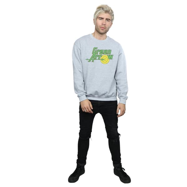 DC Comics Mens Green Arrow Crackle Logo Sweatshirt