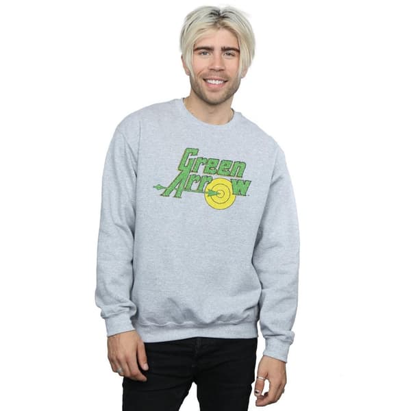 DC Comics Mens Green Arrow Crackle Logo Sweatshirt