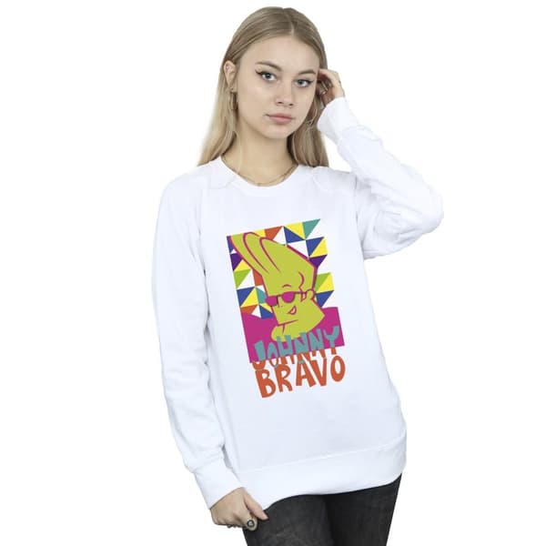 Johnny Bravo Multi Triangles Pop Art - Sweatshirt för kvinnor/damer