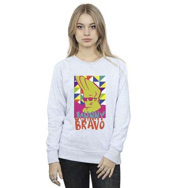 Johnny Bravo Multi Triangles Pop Art - Sweatshirt för kvinnor/damer