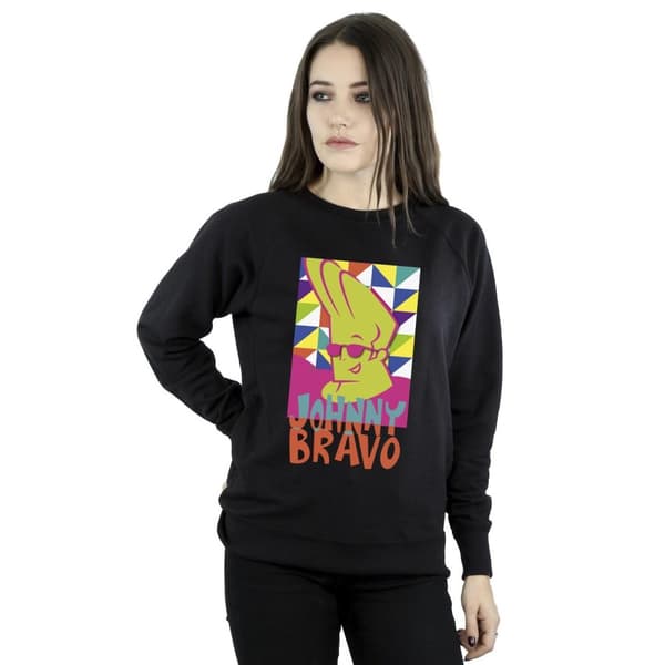 Johnny Bravo Multi Triangles Pop Art - Sweatshirt för kvinnor/damer