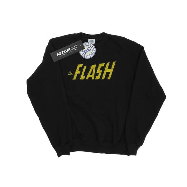 DC Comics Mens Flash Crackle Logo Sweatshirt