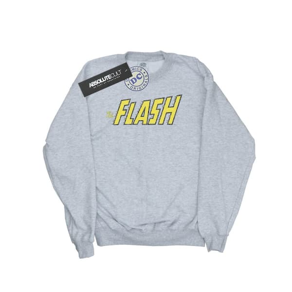 DC Comics Mens Flash Crackle Logo Sweatshirt
