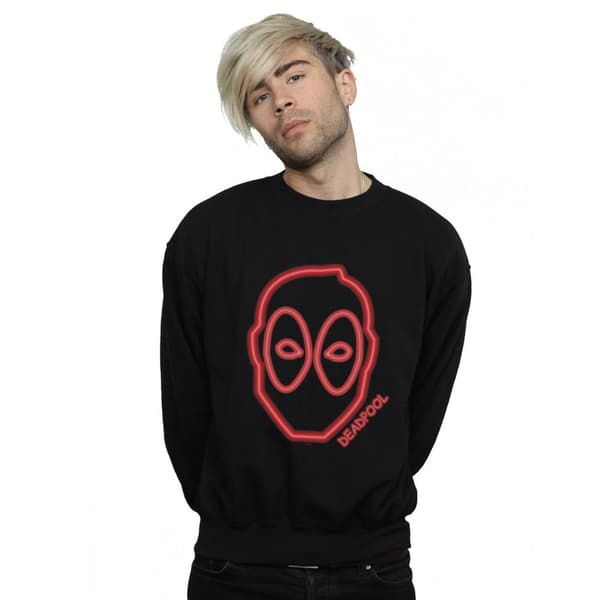 Marvel Mens Deadpool Neon Head Sweatshirt