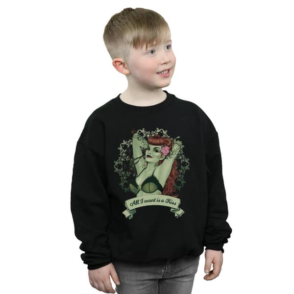 DC Comics Boys Poison Ivy All I want Is A Kiss Sweatshirt