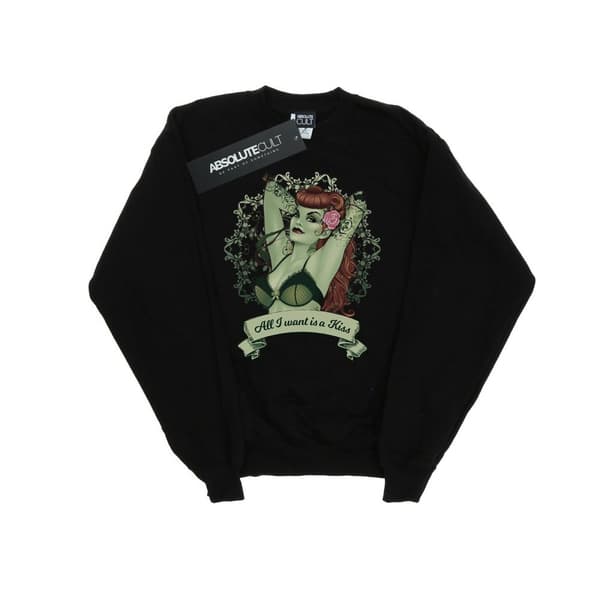 DC Comics Boys Poison Ivy All I want Is A Kiss Sweatshirt Black 5-6 Years