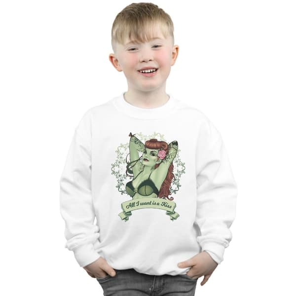 DC Comics Boys Poison Ivy All I want Is A Kiss Sweatshirt