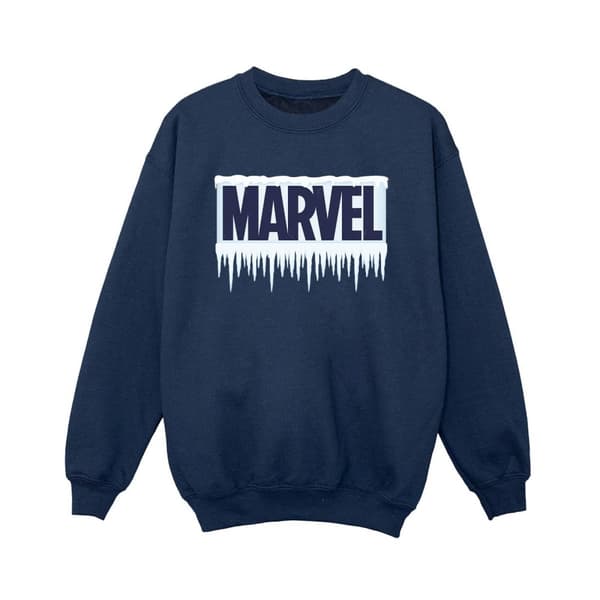 Marvel Boys Icicle Logo Sweatshirt Navy Blue 12-13 Years