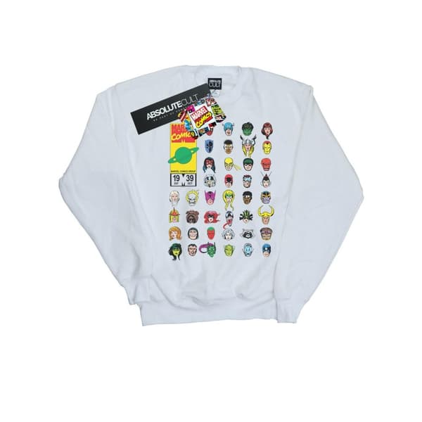 Marvel Sweatshirt för pojkar - Marvel Comics Heads Cover White 7-8 Years