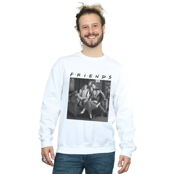 Friends Mens Black And White Photo Sweatshirt