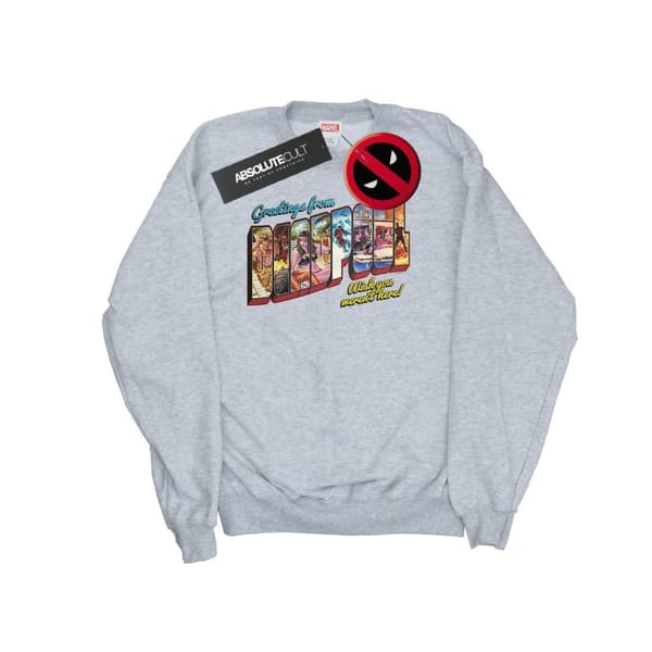Marvel Mens Deadpool Greetings Sweatshirt