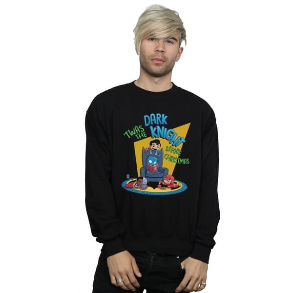 DC Comics Mens Super Friends Dark Knight Before Christmas Sweatshirt