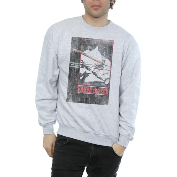 Friday 13th Mens Distressed Axe Poster Sweatshirt