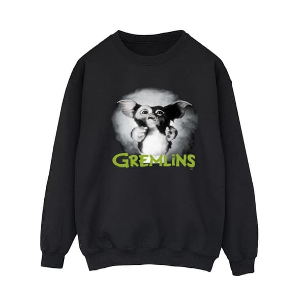 Gremlins Womens/Ladies Scared Green Sweatshirt Black XL