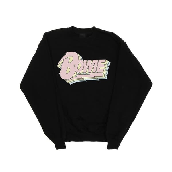 David Bowie Mens Pastel Bowie Sweatshirt Black L