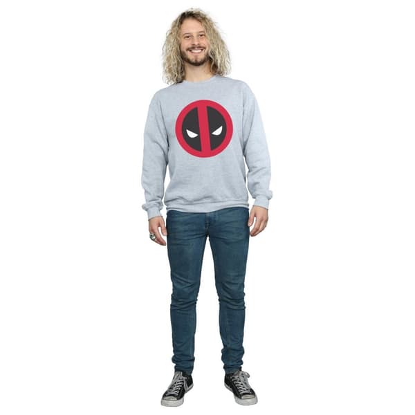 Marvel Mens Deadpool Large Clean Logo Sweatshirt