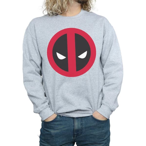 Marvel Mens Deadpool Large Clean Logo Sweatshirt