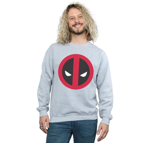 Marvel Mens Deadpool Large Clean Logo Sweatshirt
