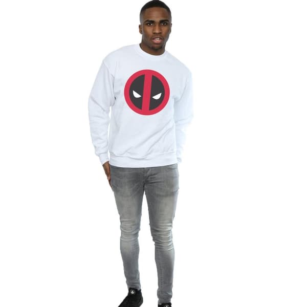 Marvel Mens Deadpool Large Clean Logo Sweatshirt