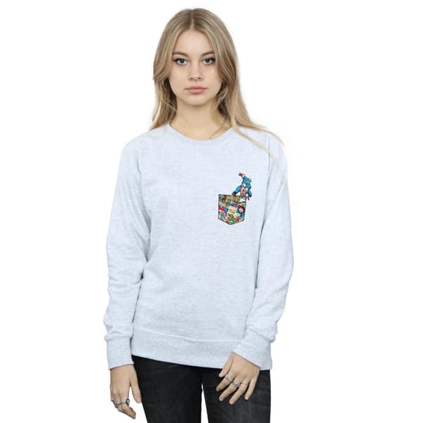Marvel Womens/Ladies Captain America Faux Pocket Sweatshirt