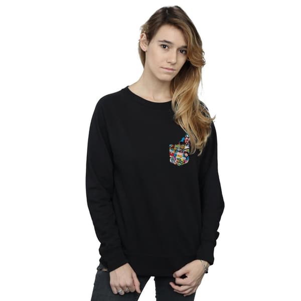 Marvel Womens/Ladies Captain America Faux Pocket Sweatshirt