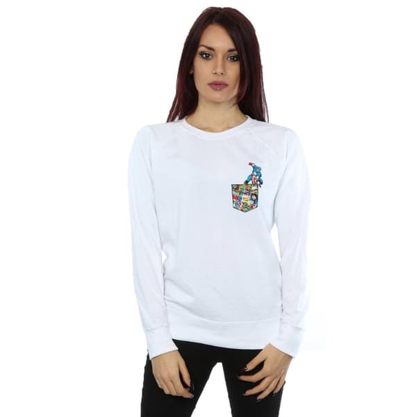 Marvel Womens/Ladies Captain America Faux Pocket Sweatshirt