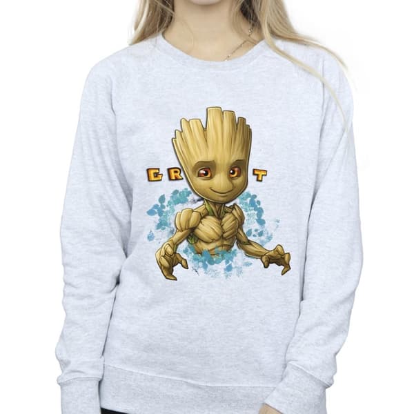 Guardians Of The Galaxy Dam/kvinnor Groot Flowers Sweatshirt