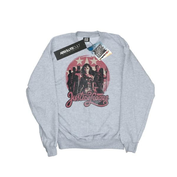 DC Comics Girls Justice League Movie Group Pose Sweatshirt Sports Grey 7-8 Years