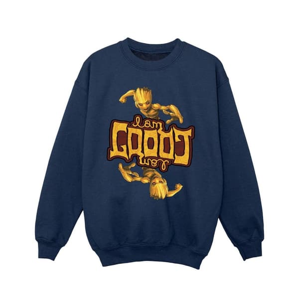 Marvel Girls Guardians Of The Galaxy Groot Inverted Grain Sweatshirt