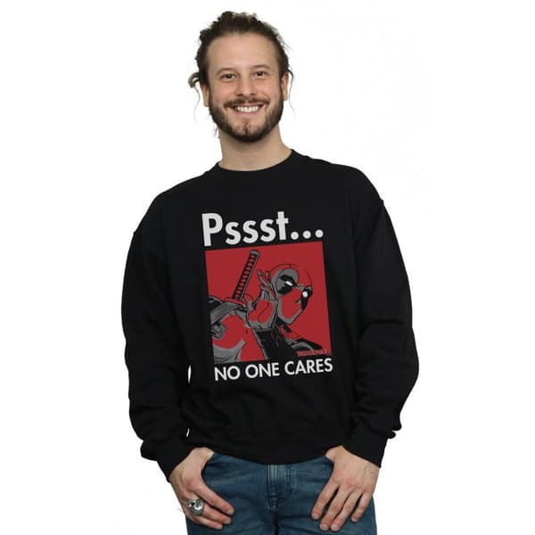 Marvel Mens Deadpool No One Cares Sweatshirt