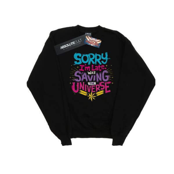 Marvel Mens Captain Marvel Saving The Universe Sweatshirt Black M