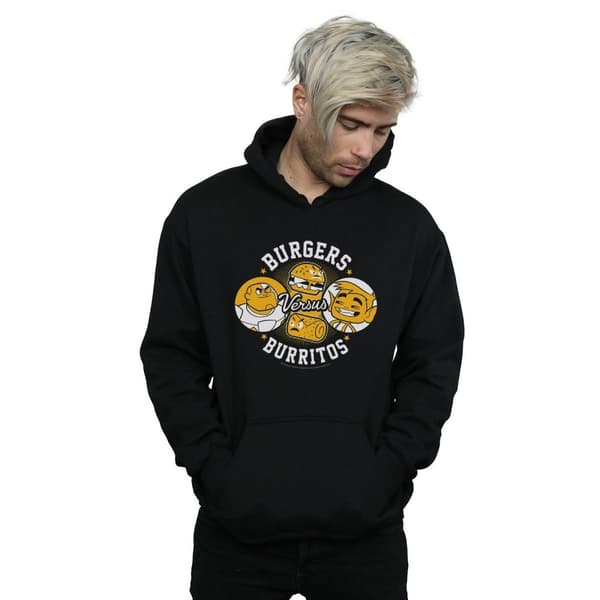 DC Comics Mens Teen Titans Go Burgers Vs Burritos Hoodie