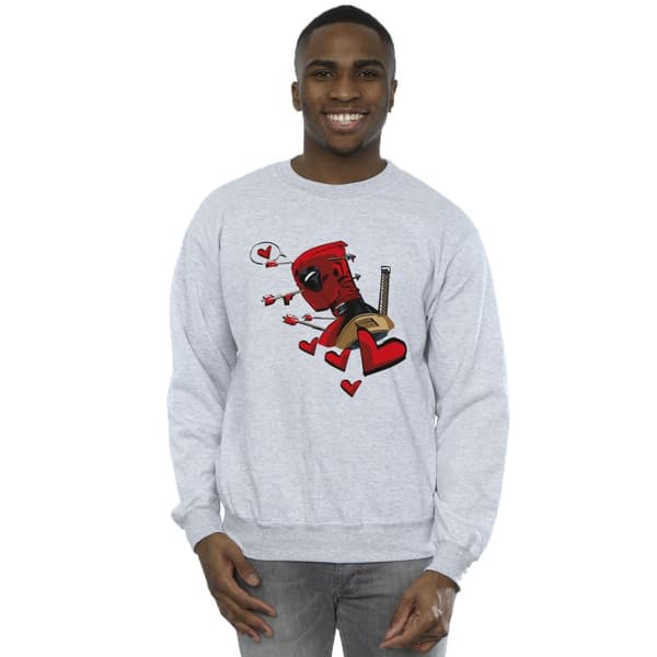 Marvel Mens Deadpool Love Arrow Sweatshirt
