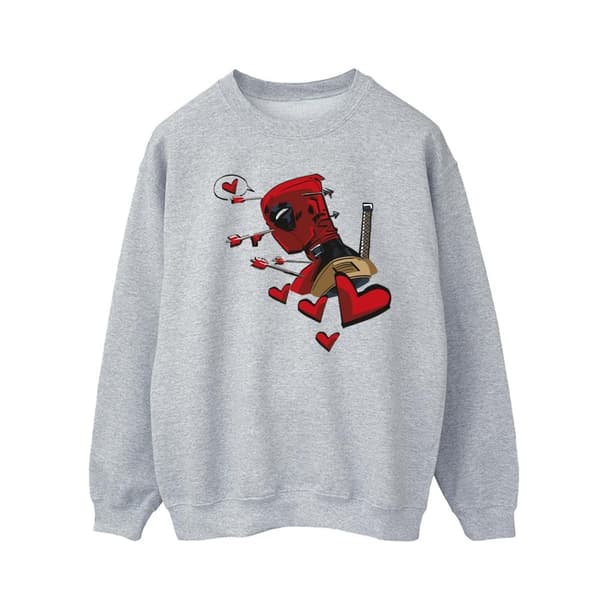 Marvel Mens Deadpool Love Arrow Sweatshirt