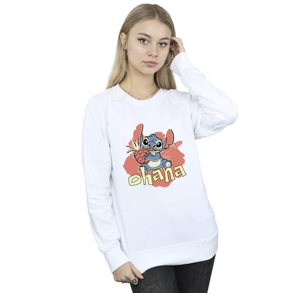 Disney Womens/Ladies Lilo And Stitch Ohana Pineapple Sweatshirt