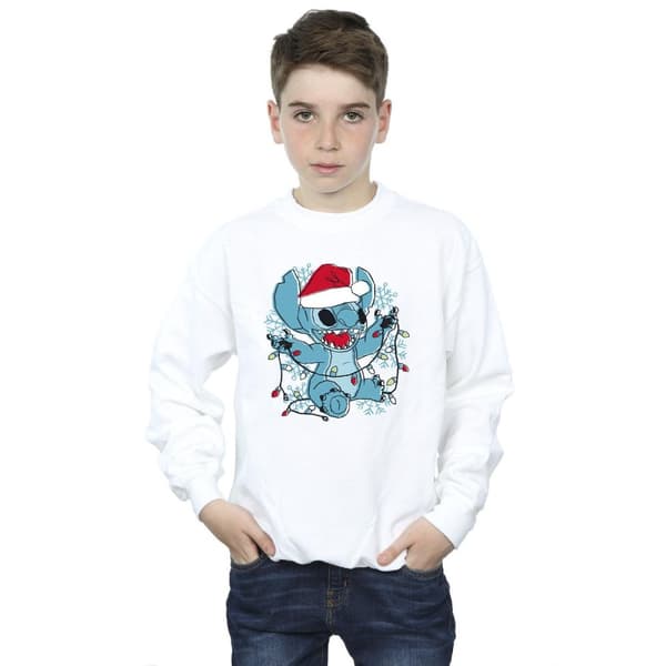 Disney Pojkar Lilo And Stitch Julbelysning Sketch Sweatshirt