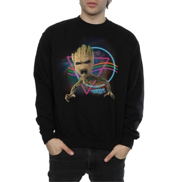 Marvel Mens Guardians Of The Galaxy Neon Groot Sweatshirt