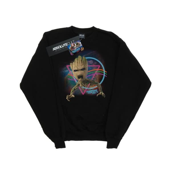 Marvel Mens Guardians Of The Galaxy Neon Groot Sweatshirt Black L