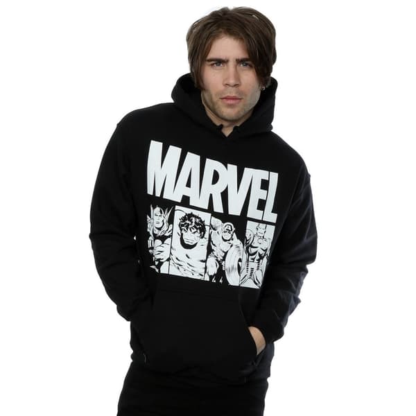 Marvel Mens Comics Action Tiles huvtröja