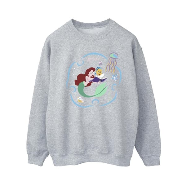 Disney Womens/Ladies The Little Mermaid Reading A Book Sweatshirt